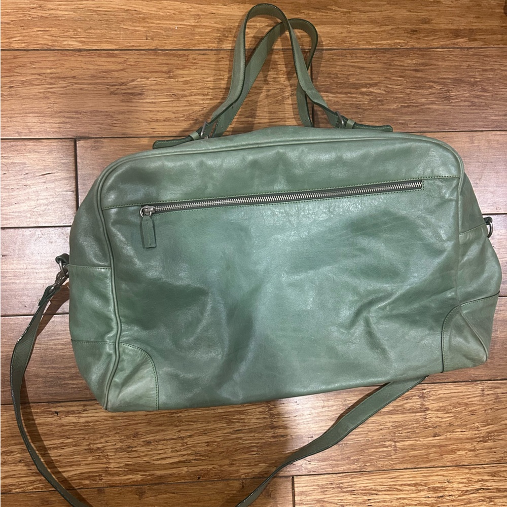 Almas Argentina Leather Carryon Luggage Bag Mint Green - Almost Vintage